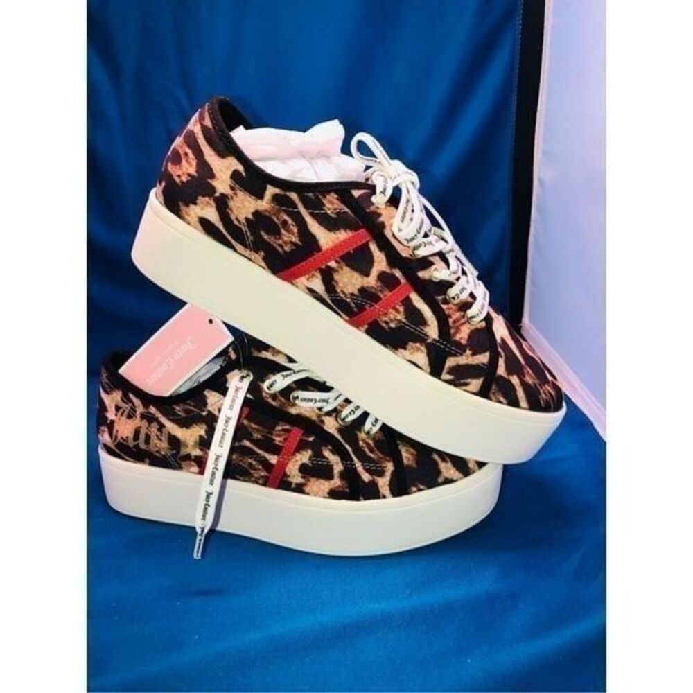 Juicy Couture Sneakers Bouncy Womens Leopard brown Canvas Size 8